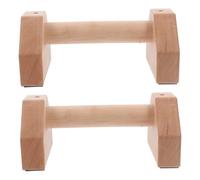 GARVALON 2 Pcs Wooden Push Up Bars Fitness Accessory with Anti-slip Base for Home Gym and Outdoor Exercise Beech Wood Handles for Stable Bodyweight Training and Abdominal Strengthening