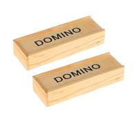 GARVALON 2 Sets Black Wooden Domino Blocks Set Educational for Adults with Portable Storage Box Creative Thinking and Team Spirit Development Game for Family and Classroom Use
