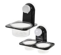 GARVALON 2 Sets Reptile Feeding Bowls with Suction Cups Smooth Plastic Water and Food Dish for Lizards Geckos Tortoises Easy to Clean Practical Pet Feeder for Terrariums