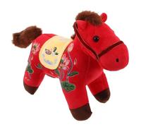 GARVALON 2026 Chinese Zodiac Horse Plush Doll Hanging Ornament Red Lotus Flower 20Cm Keychain Bag Charm for Lunar New Year Home Decoration