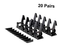 GARVALON 20pairs Boy Girl Safety Locks for Cupboards and Easy Press Locks Black Unique Spring Design