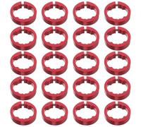 GARVALON 20pcs Bicycle Handlebar Lock Ring Hand Grip Clamping Rings Handlebar Retaining Clips Red