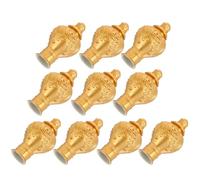 GARVALON 20PCS Gold Curtain Rod End Caps Plastic Decorative Finials for 26-28mm Roman Poles Window Drapery Rail Pole Ends Home and Office