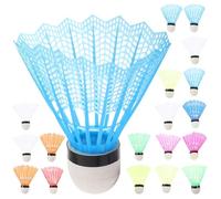 GARVALON 20pcs Plastic Badminton Shuttlecocks Mixed Color Outdoor Sports Balls for Training Beginners Family Fitness Practice Random Color