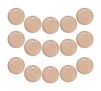GARVALON 20Pcs Stainless Steel Round Pendants Rose Gold Smooth Surface Minimalist Blanks for Engraving Crafts Name Tags Keychains Sublimation Plates