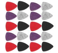 GARVALON 20pcs Wool Felt Guitar Picks Bulk Set for Ukulele and Stringed Instruments, Colorful Wool Plectrums in Black Grey Red Purple, Guitar Practice Accessories for Beginners and