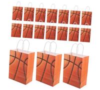 GARVALON 24Pcs Basketball Themed Paper Present Bags with Handles for Birthday Party Favors Treat Storage and Event Celebrations Easy to