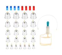GARVALON 24Pcs Transparent Vacuum Suction Cupping Set Professional Chinese Therapy for Body Massage and Immune Support Strong Adsorption Cups for Home and Clinical Use