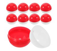 GARVALON 25pcs 75mm Red White Fillable Round for Gumball Machine, Candy Prize Balls, Empty Plastic Containers for Party, Raffle, Vending Machines, Small Twist Shell Balls