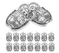 GARVALON 25pcs Ancient Scarab Charms Metal Pendants for DIY Jewelry Making Vintage Egyptian Beetle Accessories for Necklaces Bracelets Keychains Creative Craft Supplies
