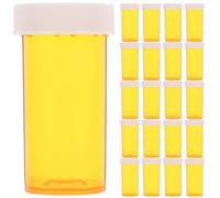 GARVALON 25pcs Empty Medicine Bottles Food-Grade PP Plastic Travel Medicine Containers with Secure Seal Protective Holder for Vitamins and Pills Storage
