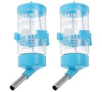 GARVALON 2pcs 80Ml Automatic Hamster Water Bottles Leak-Proof Ball Valve, Blue Small Animal Drinking Fountain for Bunny, Chinchilla, and Rabbit Feeding Supplies