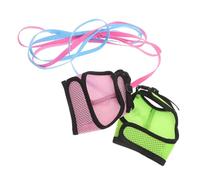 GARVALON 2pcs Adjustable Small Pet Harness Vest with Leash Lightweight Mesh Rabbit Hamster Guinea Pig Exercise for Training Walking Travel Safety in Pink Green