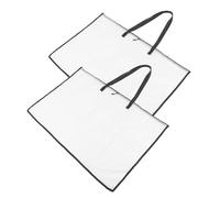 GARVALON 2pcs Art Portfolio Bags Large White Grid Poster Storage Handheld File Holder Drawing Tool Organizer for Artists and Students