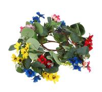 GARVALON 2pcs Artificial Candle Garland Floral Candle Rings Summer Wreaths Candle Wreath Wedding Candle Ring Eucalyptus Wreath Green Wreaths for Decorating Small Wreaths for Indoor