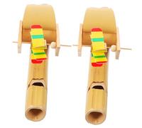 GARVALON 2pcs Bamboo Whistles DIY Noise Makers Educational Musical Instruments for Boys and Ergonomic Design Safe for Mouth Enhances Hearing Skills and Attention Development Latin Style