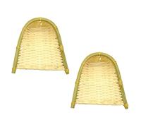 GARVALON 2Pcs Bamboo Woven Decorative Dustpans Rustic Handicraft Artware for Home Wall Decor and Photography Props Natural Material Easy to Clean Stylish Mini
