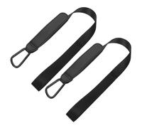 GARVALON 2pcs Black Heavy Duty Adjustable Baby Stroller Safety Straps Made of Polyester and Leather for Secure Pushchair Harness Replacement