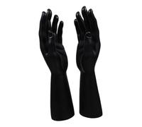 GARVALON 2pcs Black Vinyl Male Mannequin Hands Multi-function Jewelry Holders Stable Placement for Bracelets and Gloves Display, Decorative and Realistic Stand for Exhibitions and Jewelry