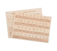 GARVALON 2pcs Braille Alphabet Boards Tactile Wooden Letters and Numbers, Portable Lightweight Blind People Teaching Tool for Braille Learning and Practice at Home Or School