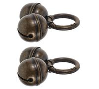 GARVALON 2pcs Brass Dog Collar Bells with Clips Loud Clear Sound Pet Training Accessories for Tracking Potty Training Anti-lost Alert Metal Charms for Cats and Dogs