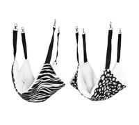 GARVALON 2pcs Breathable Double-sided Cat Hammock Bed with Hanging Cushion Removable and Easy to Clean Pet Sleeping Pad for Small Dogs Puppies Cats Black White Polka Dot Zebra Pattern