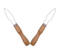 GARVALON 2pcs Button Hook for Seniors and Disability with Wooden Handle, One-Handed Dress Button Tool for Shirts and Coats, Assist Device Suitable for Wedding Dresses and Daily Dressing