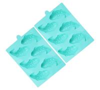 GARVALON 2Pcs Carp-Shaped Silicone Cake Molds 6-Cavity Fish Design 24X16.4X2.4Cm Non-Stick Baking Tools for DIY Desserts and Kitchen Supplies Random Color Random Color