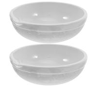 GARVALON 2pcs Ceramic Evaporating Basin Flat Bottom with Spout Heat-resistant Laboratory Dish for Chemistry Experiments Stable Chemical Performance Easy to Clean for Research and Education