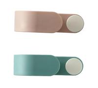 GARVALON 2Pcs Creative Antler Shape Mop Holder Adhesive Heavy Duty Broom Organizer Rack with Nordic Polka Dot Design for Bathroom Kitchen Wall Mount Storage