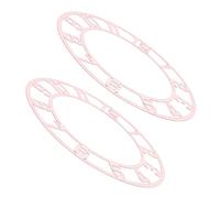 GARVALON 2pcs DIY Round Mirror Wall Clock Stickers with Arabic Numerals Acrylic Mirror Clock Face Decal Self-adhesive Rose Gold Circle Dial for Living Entryway Hotel Decor