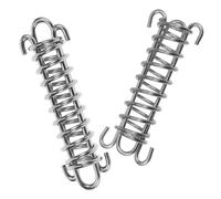 GARVALON 2pcs Dog Leash Bungee Spring Shock Absorbing Extender, 304 Stainless Steel Heavy Duty Dog Training Leash with Canvas Tent Spring, Medium Large Sizes for Walking and Camping