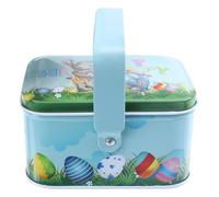 GARVALON 2pcs Easter Candy Storage Boxes with Handle, Portable Iron Biscuit and Cookie Packing Containers for Holiday Treats and Sweet Packaging