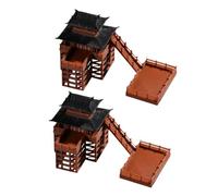 GARVALON 2pcs Fairy Garden Decor Mini Pavilion Pagoda Statue for Japanese Zen Garden and Home Decor