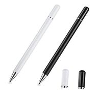 GARVALON 2pcs Fine Point Capacitive Stylus Pens for Touch Screens Black and White Dual-head Touchscreen Stylus Set for Smartphones and Tablets for Mobile Devices in Uk
