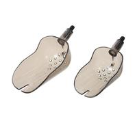 GARVALON 2pcs Fishing Bait Casting Scoops Spoon Set, Plastic Carp Feeder Bait Throwing Spoons with 8mm Universal Thread for Long-distance Outdoor Fishing