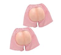 GARVALON 2Pcs Funny Fake Butt Shorts Prank Costume for Men and Women, Comical Trick Buttocks Pants for Wedding, Bachelor Party, Halloween and Masquerade Events