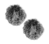 GARVALON 2PCS Furry Microphone Windscreen Windproof Cover for Lavalier Lapel Mic Noise Reduction Wind Muff with Soft Plush Material and Easy to Clean Microphone Protection for Clear