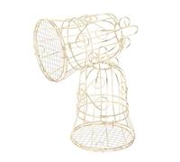 GARVALON 2pcs Gold Hollow Bird Cage Suet Feeder for Small Birds Parrots Outdoor Hanging Garden Decoration