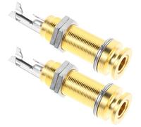 GARVALON 2pcs Guitar Output Endpin Jack Barrel Socket Flush Mount Metal Plug for Electric Acoustic Bass Guitars DIY Replacement Accessory