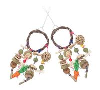 GARVALON 2Pcs Hanging Bunny for Rabbits and Small Pets Natural Chew for Hamsters Guinea Pigs Chinchillas Promotes Dental Health and Fun Exercise in Pet Cages