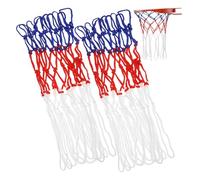 GARVALON 2pcs Heavy Duty Basketball Net Replacement Braided White Red Blue Nets for Indoor Outdoor Standard Hoops Basketball Practice Accessories