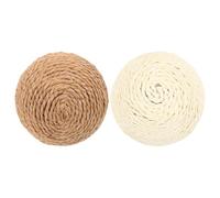 GARVALON 2pcs Large Jute Cat Scratching Balls for Kitten Teeth Grinding and Chewing, Sturdy Natural Fiber Interactive Pet for Indoor Cat Exercise and Play