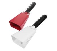 GARVALON 2pcs Metal Handbells Cheering Cowbell Handle Football Games Ergonomic Design Loud Sound Metal Cowbells for Sports Events