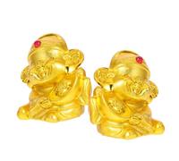 GARVALON 2pcs Mini Cai Shen Piggy Bank Compact Chinese Feng Shui Wealth Figurine Coin Saving Pot for Cash Storage Decorative Lucky Money Box Housewarming gift for for for for for for