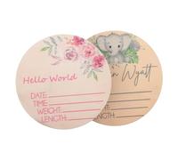 GARVALON 2pcs Name Signs for Nursery Birth Announcement Sign Custom Newborn Decor Hospital Elegant Name Tag