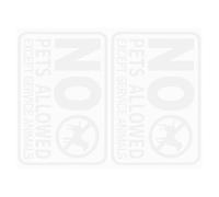 GARVALON 2pcs No Pets Allowed Transparent Vinyl Stickers Reusable Removable Weatherproof Door Signs for Restaurants Shops Offices Indoor Outdoor Use