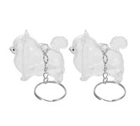 GARVALON 2pcs Pet Hair Keepsake Keychain Stylish Memorial Dog Cat Hair Storage Box Dual-purpose Bag Charm Keyring for Cherished Memories and Daily Use