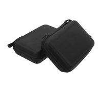 GARVALON 2Pcs Portable Blood Meter Storage Case with Zipper, Black EVA Rectangle Organizer 15X10X4.5Cm, Travel-Friendly Protective Pouch for Diabetes Testing Kit and Small Electronics