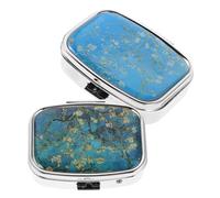 GARVALON 2pcs Portable Metal Pill Organizer Compact Medicine Holder with Multiple Compartments Stylish Pill Case for Travel Work Outdoor Use Suitable for Purse Pocket Storage